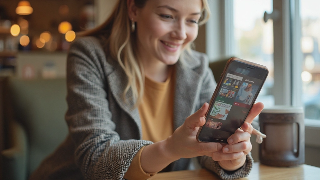 Фотография социальных сетей на экране смартфона с интерфейсом маркетинга